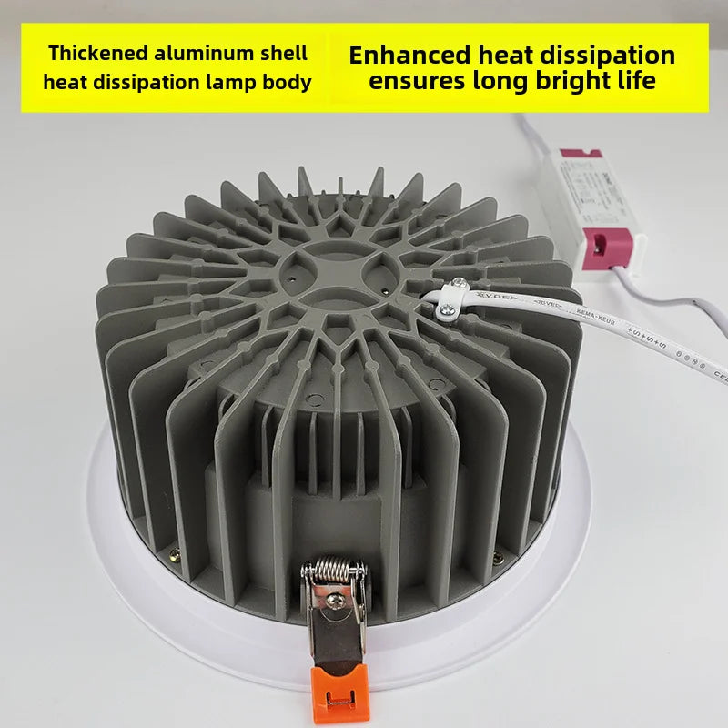 plafonnier led encastré lumière ronde dimmable haute luminosité - vue 6 sur 6