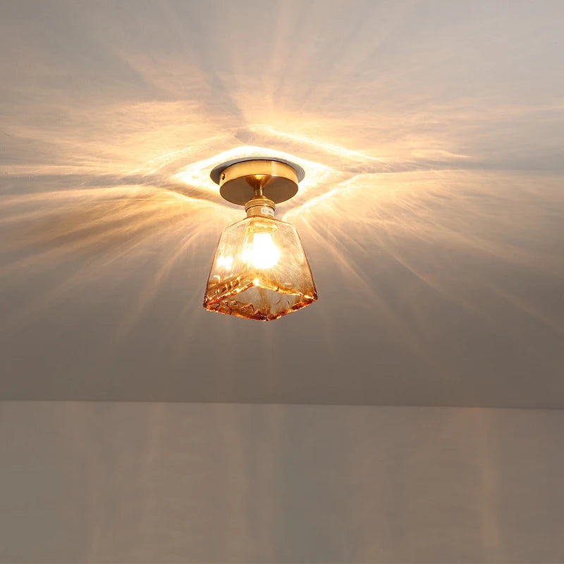 plafonnier led en verre design nordique industriel décoratif - vue 3 sur 12