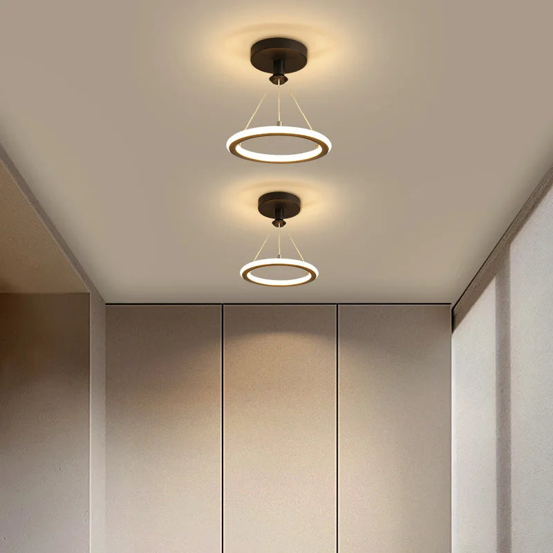 plafonnier LED moderne nordique rond - vue 3 sur 6