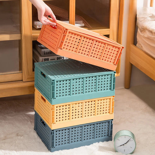 Collapsible Desktop Storage Box, Student Cosmetics Basket, Simplicity, Household, Dormitory, Stationery, Sundry, Small - vue 5 sur 18