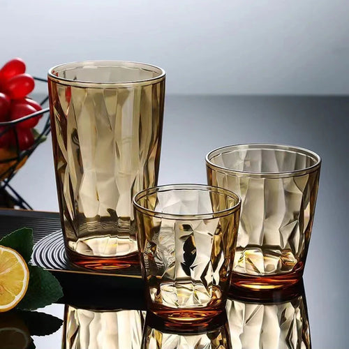 Verres incassables acrylique style texture reutilisables fete maison