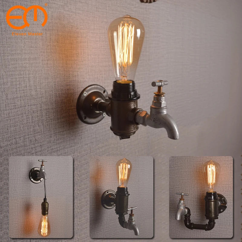 applique murale industrielle vintage en fer pour loft bar restaurant