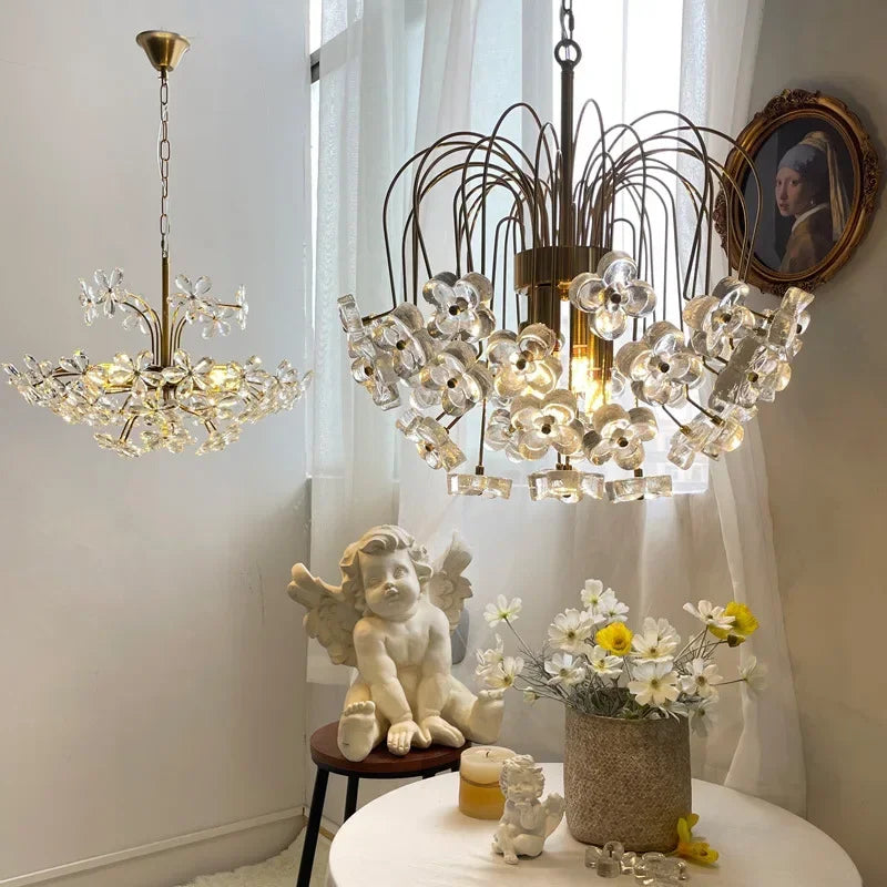 lustre rétro en fer et verre pour décoration intérieure - vue 3 sur 8