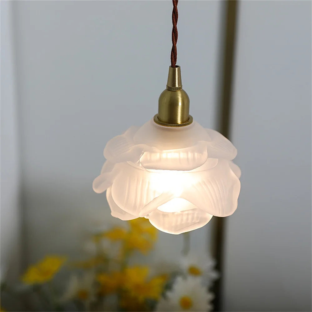 suspension vintage nordique en verre et laiton pour éclairage domestique - vue 2 sur 8