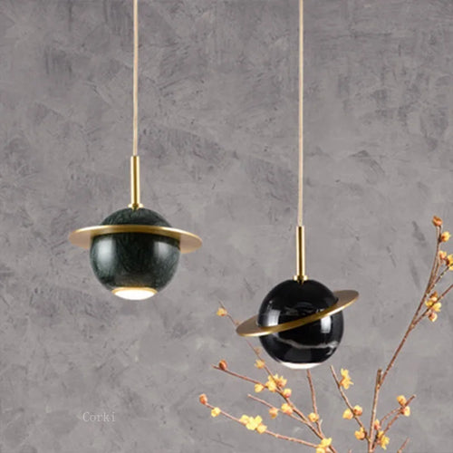 Suspension led marbre design moderne