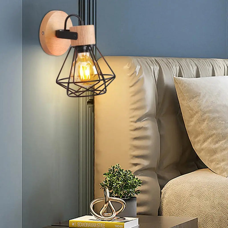 applique murale loft américain vintage en fer bois