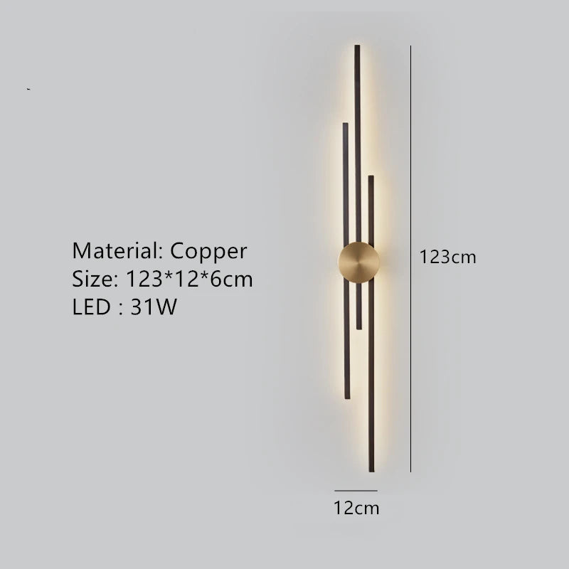 Minimalistische LED-Wandleuchte aus Messing für Restaurant und Flur - vue 10 sur 18