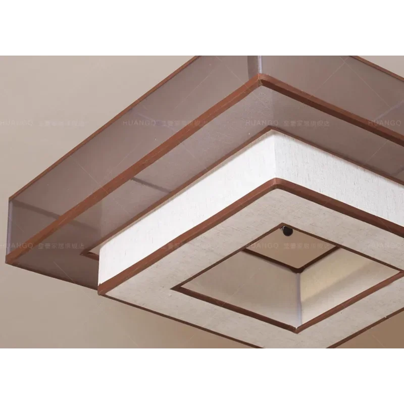 plafonnier chinois rétro japonais wabi-sabi en tissu décoratif - vue 5 sur 8