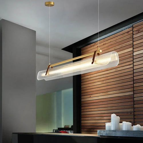 Kronleuchter aus Acryl mit LED-Band für moderne Beleuchtung - vue 4 sur 11