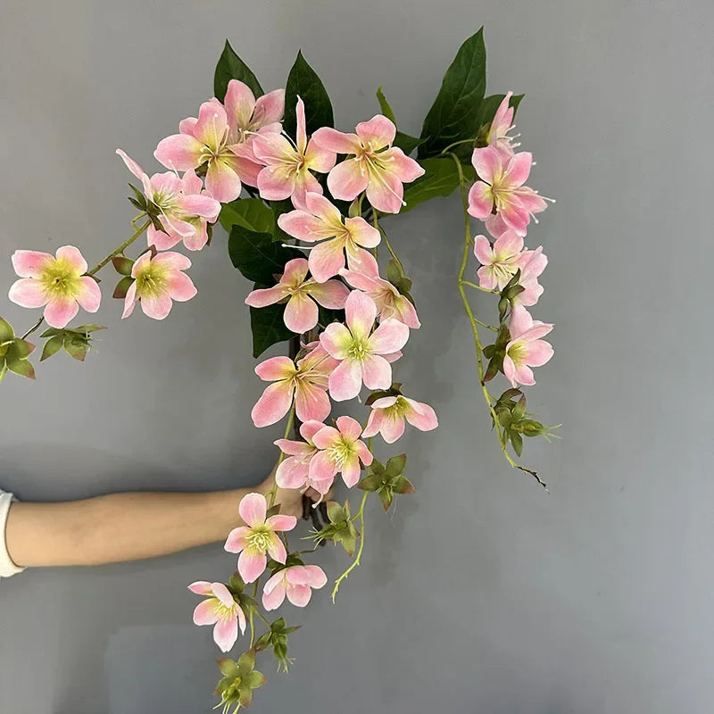 branche de jasmin artificielle en soie pour décoration festive - vue 2 sur 12