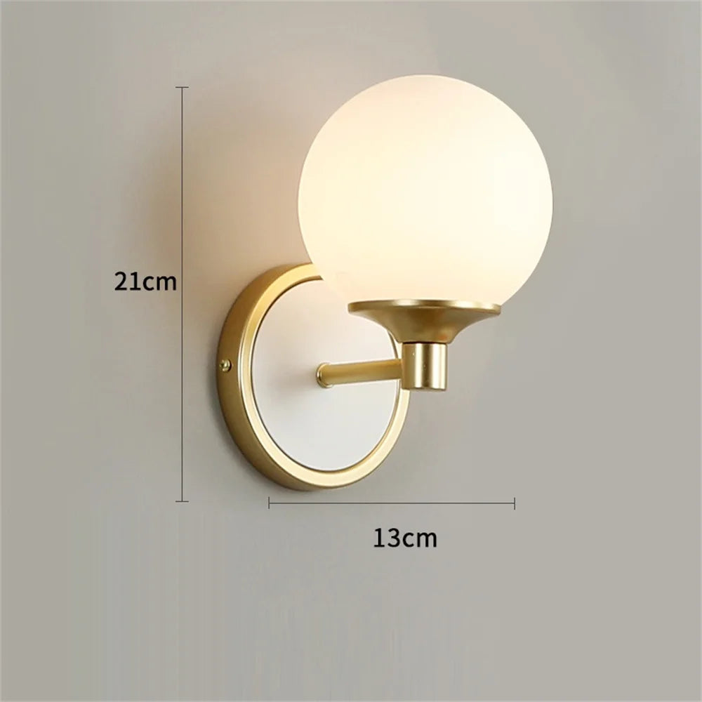 Moderne Wandleuchte aus Glas im nordischen Stil mit zwei Köpfen
