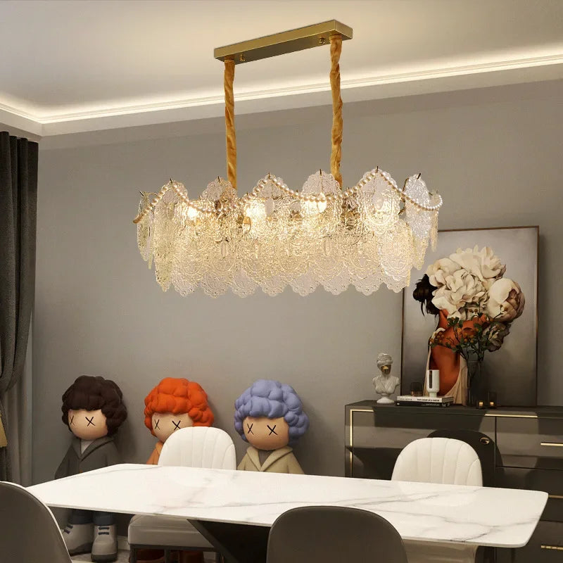 lustre moderne en verre clair pour intérieur élégant - vue 7 sur 18