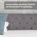 Upholstered Bed, Double Bed, Velvet Fabric, with Bed Box, Slatted Frame and Storage Space, Grey, 180 x 200 cm