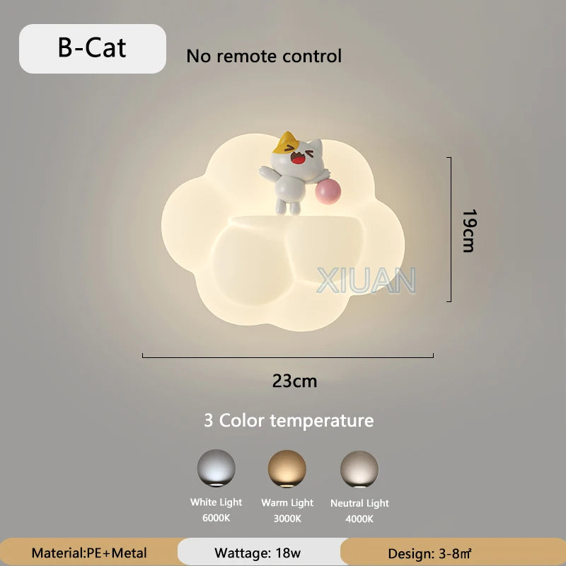 Wandleuchte Wolke Bär Katze Affe für Kinder und Babys - vue 8 sur 9
