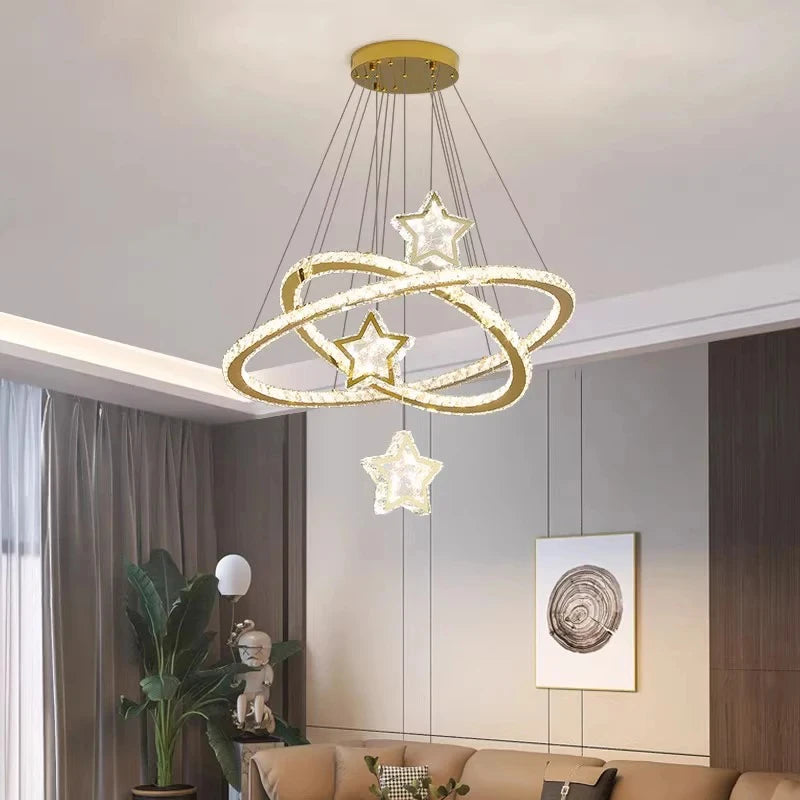 lampes suspendues intelligentes en cristal au design moderne - vue 3 sur 9
