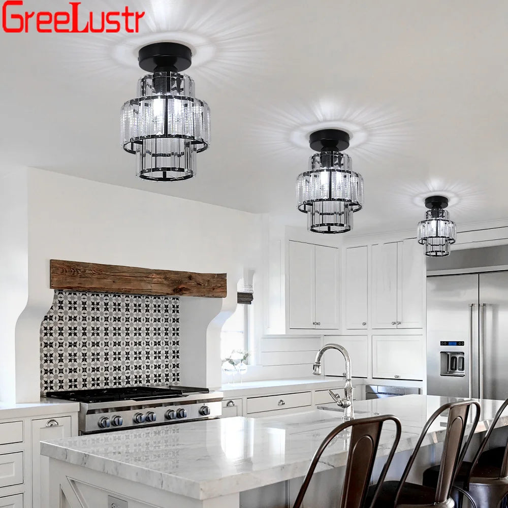 Plafonnier moderne en cristal avec led - vue 10 sur 12