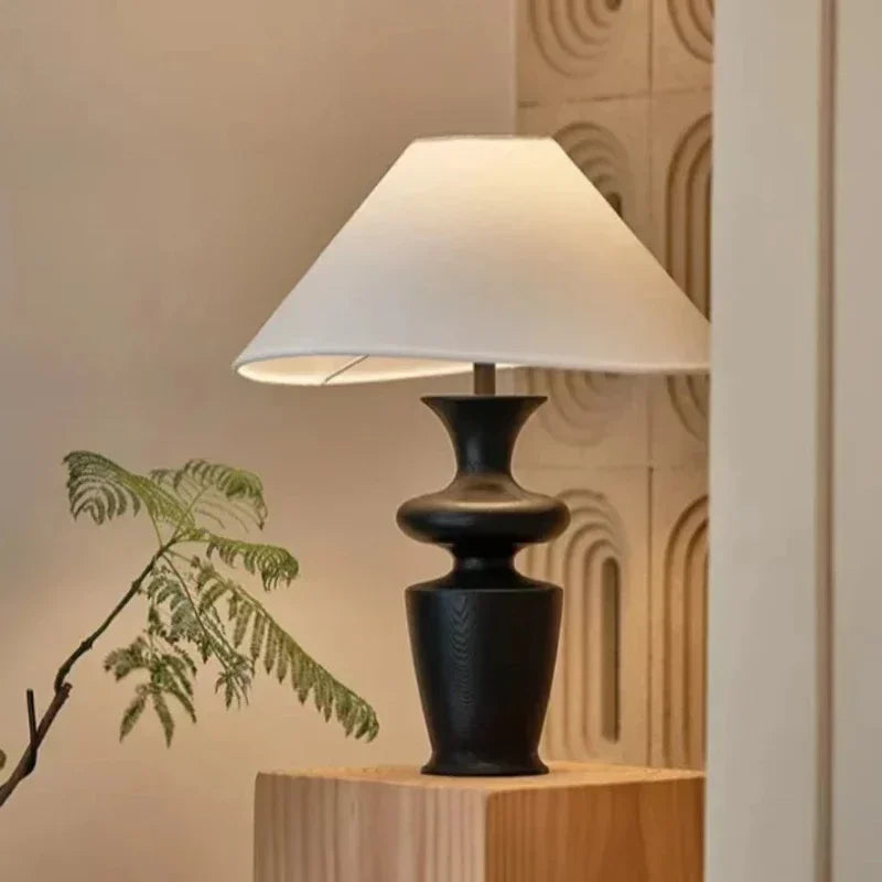 lampes de table modernes en bois et tissu pour décoration intérieure - vue 3 sur 15