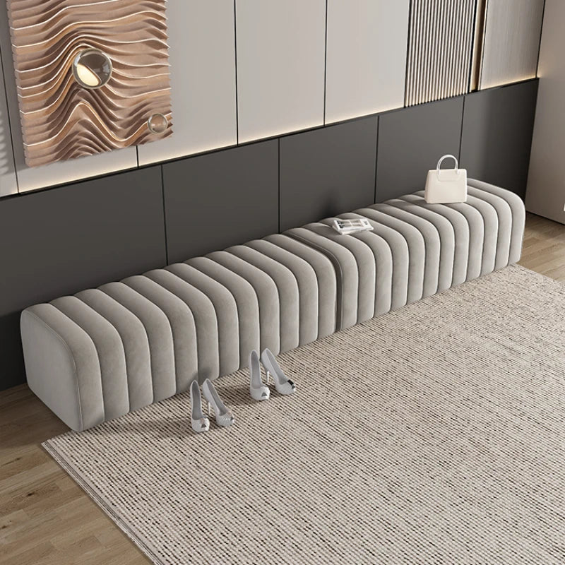 banc en velours nordique repose-pieds doux et élégant - vue 3 sur 14