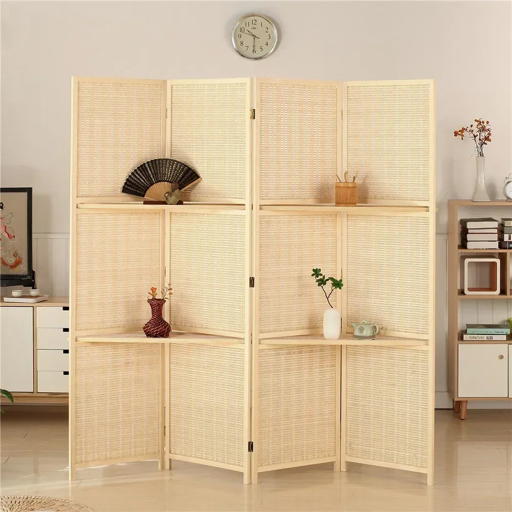 paravent mobile en bois massif moderne et élégant - vue 4 sur 5