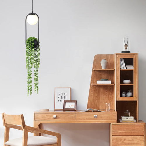 suspension moderne en forme de plante nordique en fer led