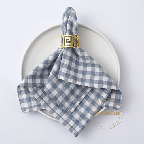 Serviette de table coton vichy petits carreaux cuisine - vue 8 sur 7