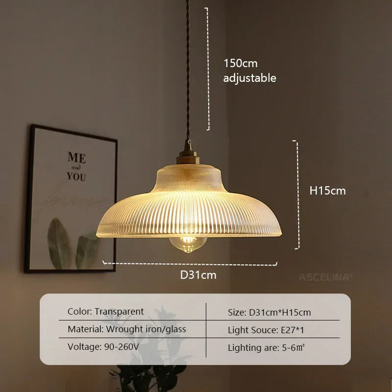 Vintage-Pendelleuchte aus Glas dekorative LED-Innenleuchte