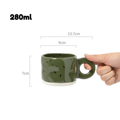 Mug céramique motif encre éclaboussée style chinois 280ml