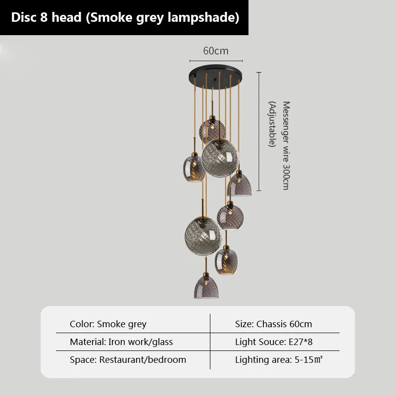 Moderne Pendelleuchte aus Glas für dekorative Innenbeleuchtung