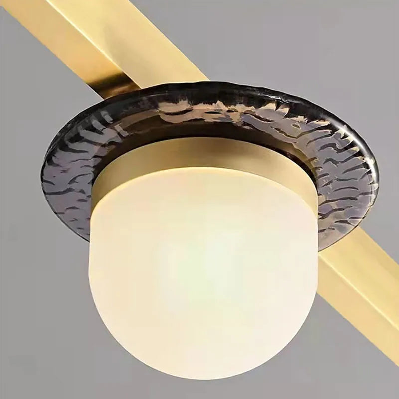 lustre en verre design art déco pour éclairage moderne - vue 6 sur 8