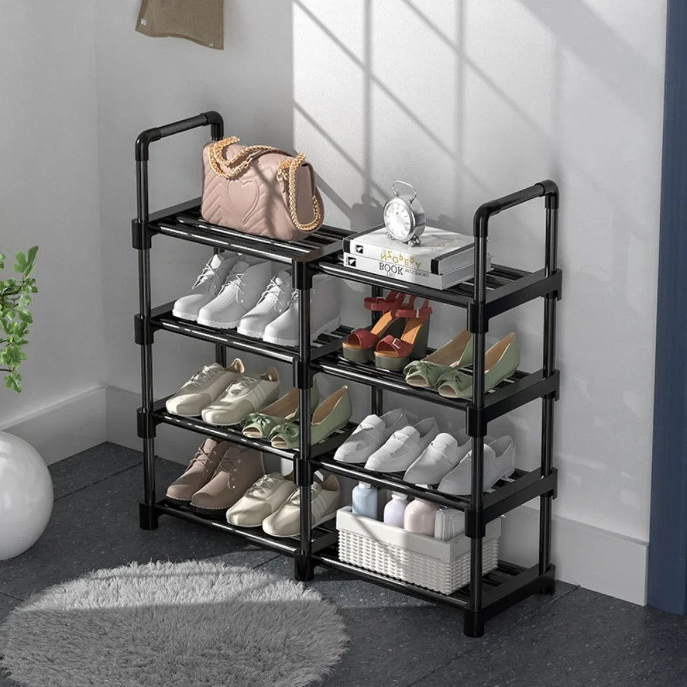 étagère à chaussures multicouche gain de place en métal - vue 5 sur 11