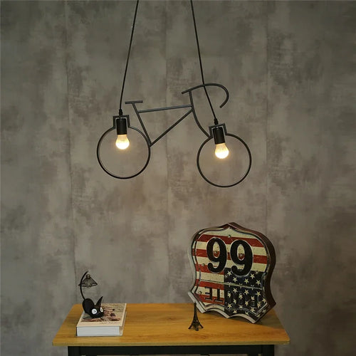 suspension modernes en fer forme vélo pour décoration maison