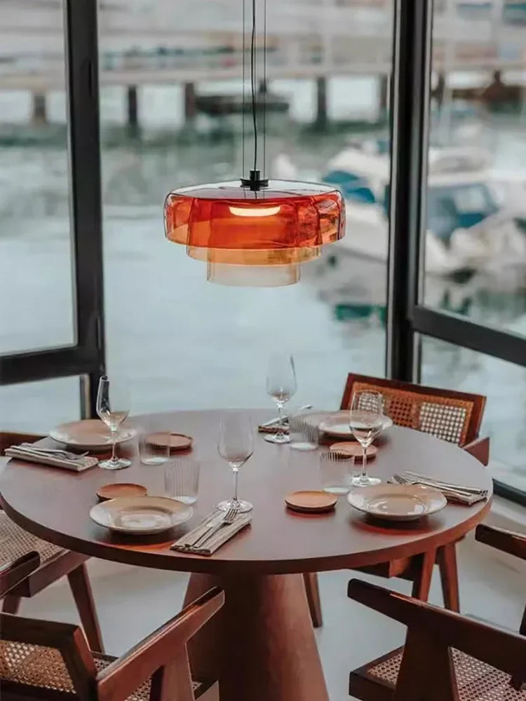 lustre nordique simple en fil de verre pour décoration maison - vue 6 sur 24