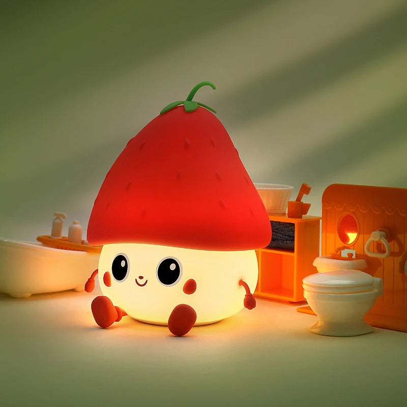 Lampe LED en forme de citrouille mignonne en Silicone - vue 6 sur 8