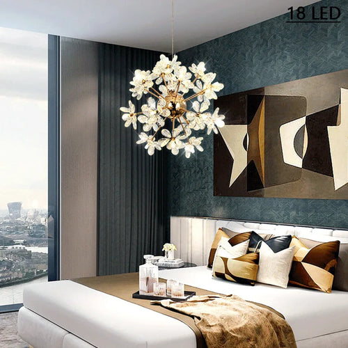 Moderner LED-Kronleuchter aus Kristall Pusteblume Kugel Sandyha - vue 4 sur 9