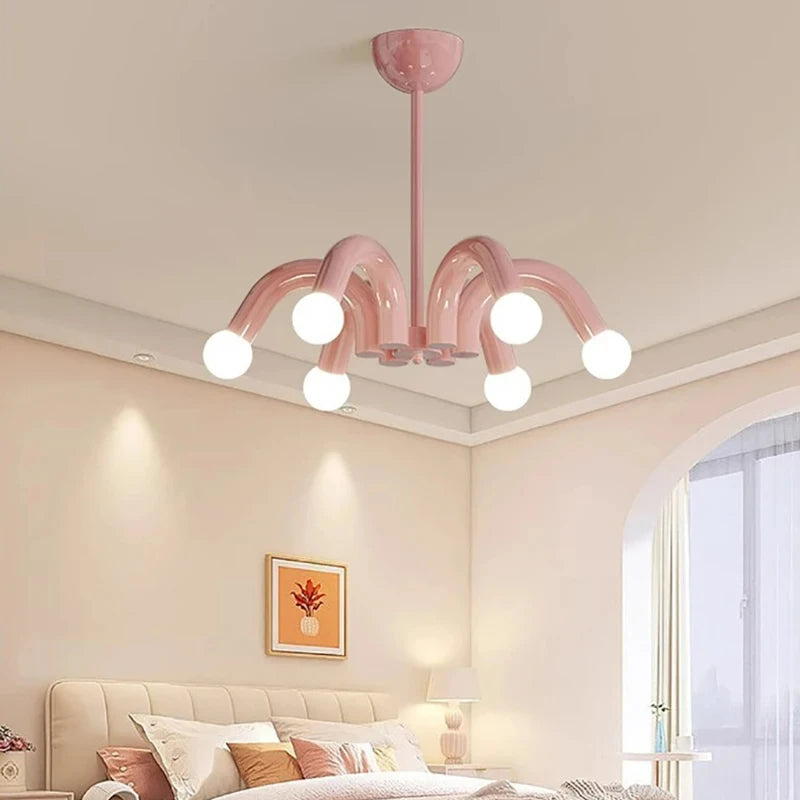 lustre métal en style art déco - vue 4 sur 8