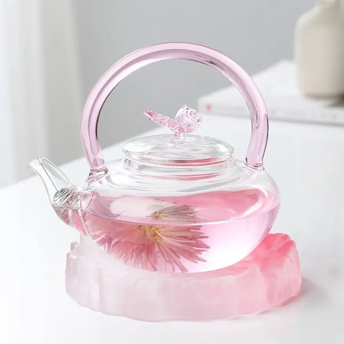 Theiere papillon verre borosilicate haute temperature design