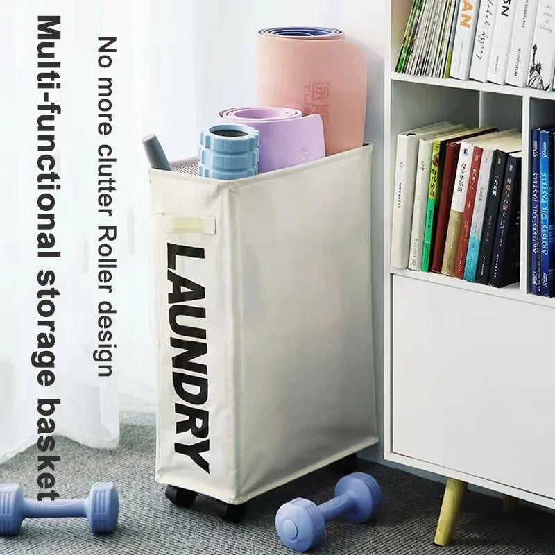 panier à linge pliable avec roulettes pour rangement divers - vue 6 sur 8