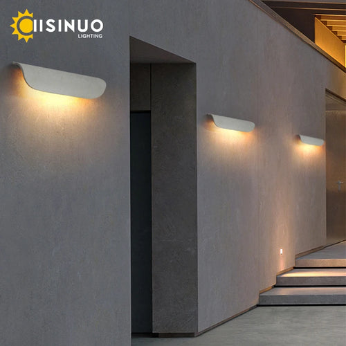 Applique murale extérieure extérieure IP65 étanche LED luminaires muraux finition blanche lumière en aluminium pour porte d'entrée de porche