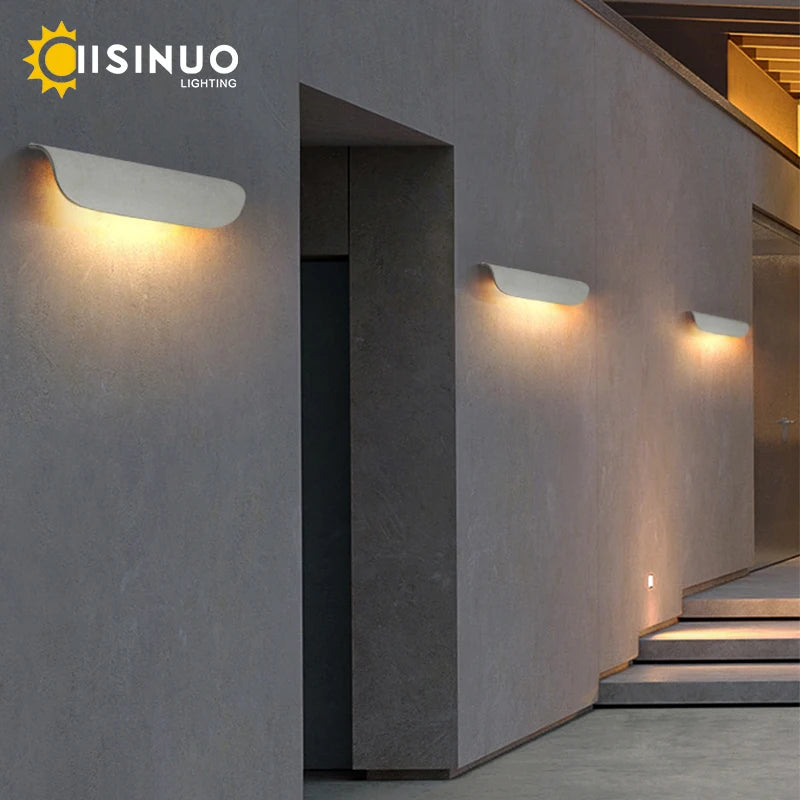 Applique murale extérieure extérieure IP65 étanche LED luminaires muraux finition blanche lumière en aluminium pour porte d'entrée de porche - vue 7 sur 10