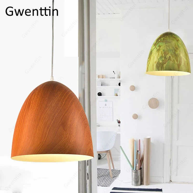 Moderne Pendelleuchte in Holzoptik für dekorative Innenräume - vue 6 sur 9