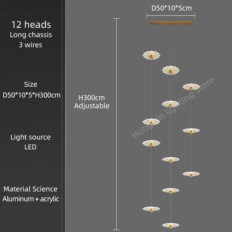 lustre moderne à led pour éclairage intérieur décoratif