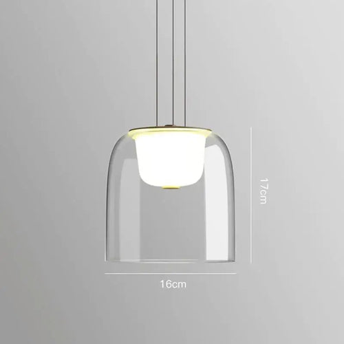 suspension à led avec couvercle en verre moderne - vue 10 sur 9