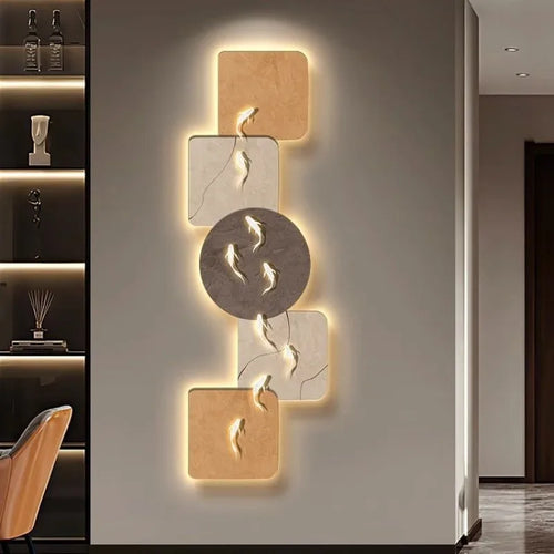 LED-Wandleuchte Mond mit hochwertigem Gemälde, hängend - vue 2 sur 9