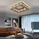 LED-Deckenleuchte quadratisch rechteckig Kristall gold dimmbar