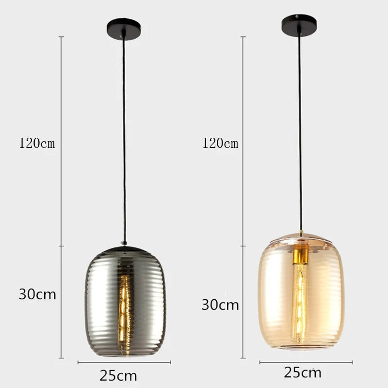 Pendelleuchte aus getöntem Glas für moderne Wohnräume - vue 6 sur 8