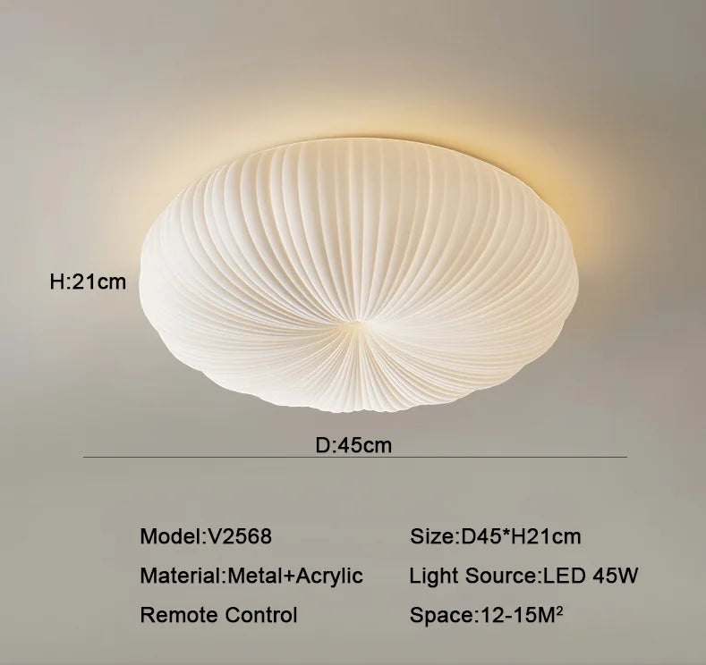 Moderne LED-Deckenleuchte mit Kürbis-Lampenschirm, dimmbar