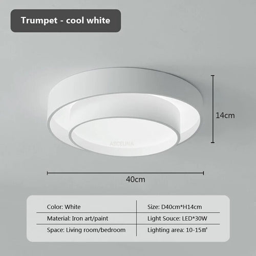 Moderne LED-Deckenleuchte minimalistisch weiß mit doppeltem Runddesign