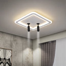 INS Moderne LED-Deckenleuchte Rund Quadrat mit Spot, Oberfläche Montage