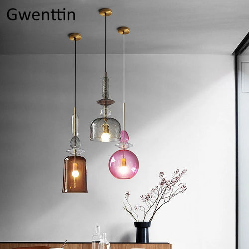 suspension en verre moderne pour décoration intérieure et luminaires