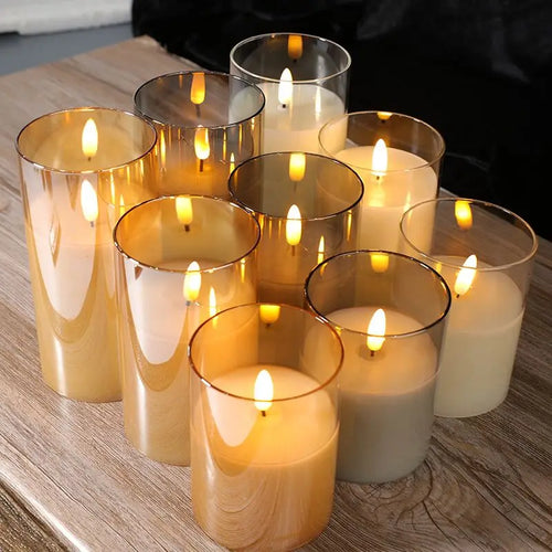 bougie pilier led rechargeable décorative avec télécommande en tube 3D - vue 2 sur 12